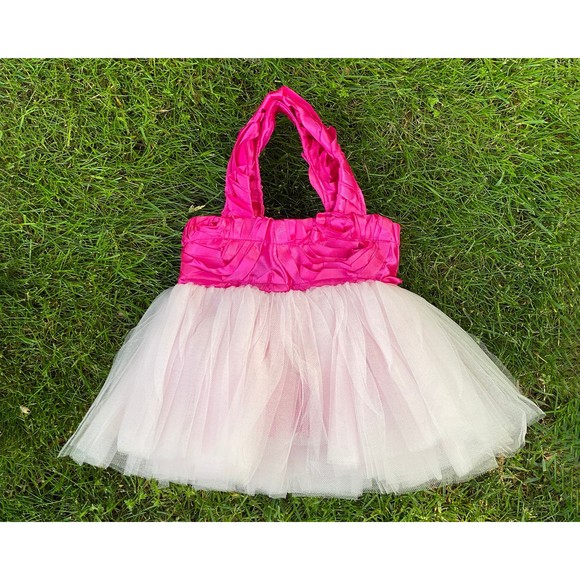 Princess Tote, Bridesmaid Bag, Fuchsia Tote Bag, Hot Pink Flower Girl Tote - Picture 4 of 5